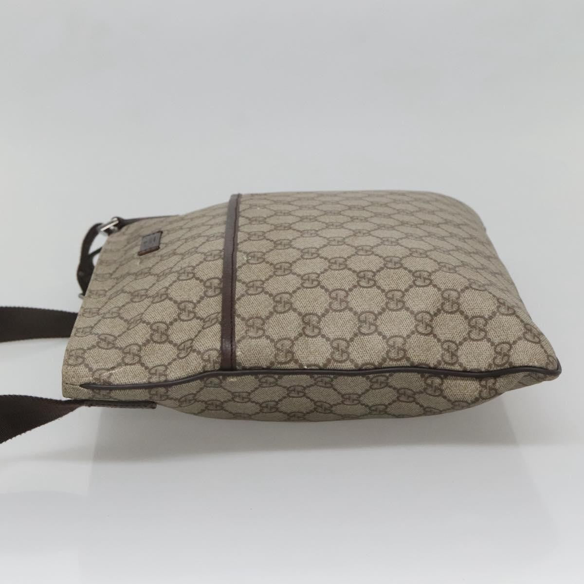 Gucci Zip Top Messenger Bag Gg Coated Canvas Beige Canvas Shoulder Bag Bag (Authentic Pre-Loved)