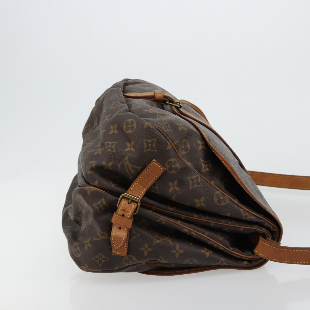 Louis Vuitton Saumur Handbag Monogram Canvas Brown Canvas Shoulder Bag Bag (Pre-Loved)