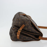 Louis Vuitton Saumur Handbag Monogram Canvas Brown Canvas Shoulder Bag Bag (Pre-Loved)