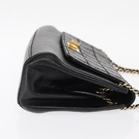 Chanel Chocolate Bar Accordion Reissue Flap Bag Quilted Lambskin Black Leather Shoulder Bag Bag (Authentic Pre-Loved)