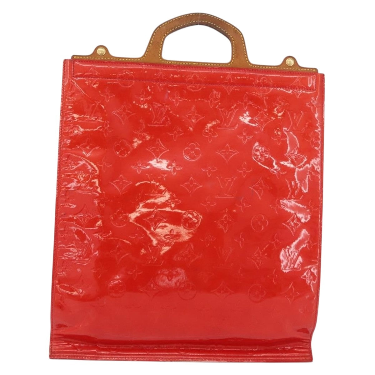 Louis Vuitton Stanton Handbag Monogram Vernis Red Patent_Leather Tote Bag Bag (Authentic Pre-Loved)