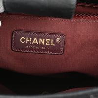 Chanel Gold Bar Tote Quilted Aged Calfskin Black Leather Tote Bag Bag (Authentic Pre-Loved)