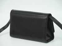 Salvatore Ferragamo Gancini Shoulder Bag Leather Black Leather Shoulder Bag Bag (Pre-Loved)