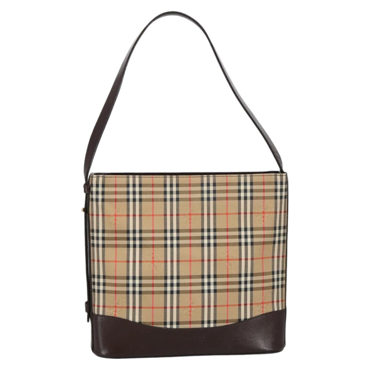 Burberry Nova Check Shoulder Bag Canvas And Leather Beige Canvas Shoulder Bag Bag (Authentic Pre-Loved)
