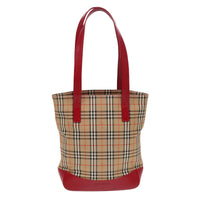 Burberry Nova Check Tote Canvas And Leather Beige Canvas Tote Bag Bag (Pre-Loved)