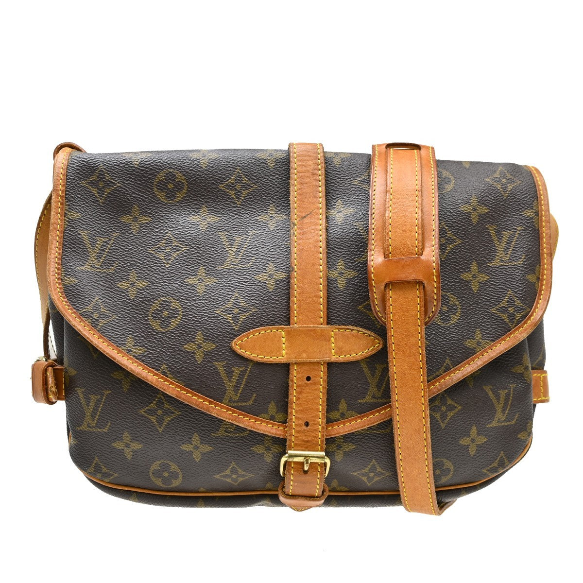 Louis Vuitton Louis Vuitton Saumur Handbag Monogram Canvas Brown Canvas Shoulder Bag Bag (Pre-Loved)