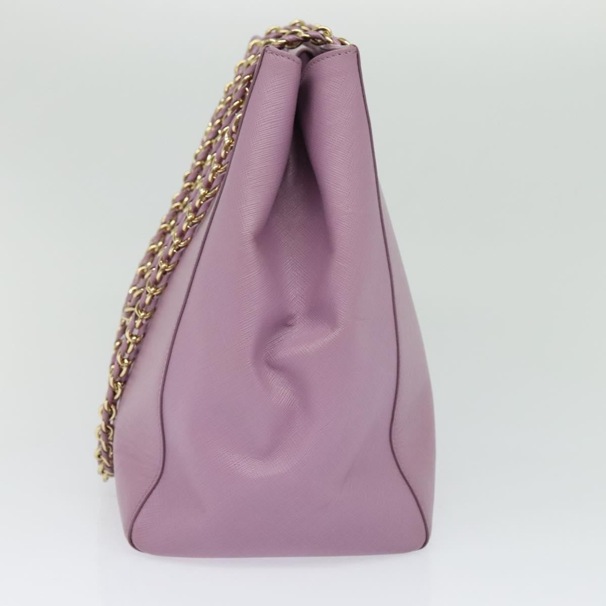 Salvatore Ferragamo Vara Bow Chain Tote Leather Purple Leather Tote Bag Bag (Authentic Pre-Loved)