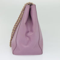 Salvatore Ferragamo Vara Bow Chain Tote Leather Purple Leather Tote Bag Bag (Authentic Pre-Loved)