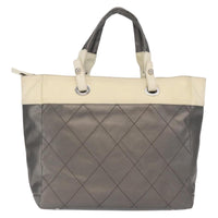 Chanel Biarritz Tote Nylon Silver Nylon Tote Bag Bag (Authentic Pre-Loved)