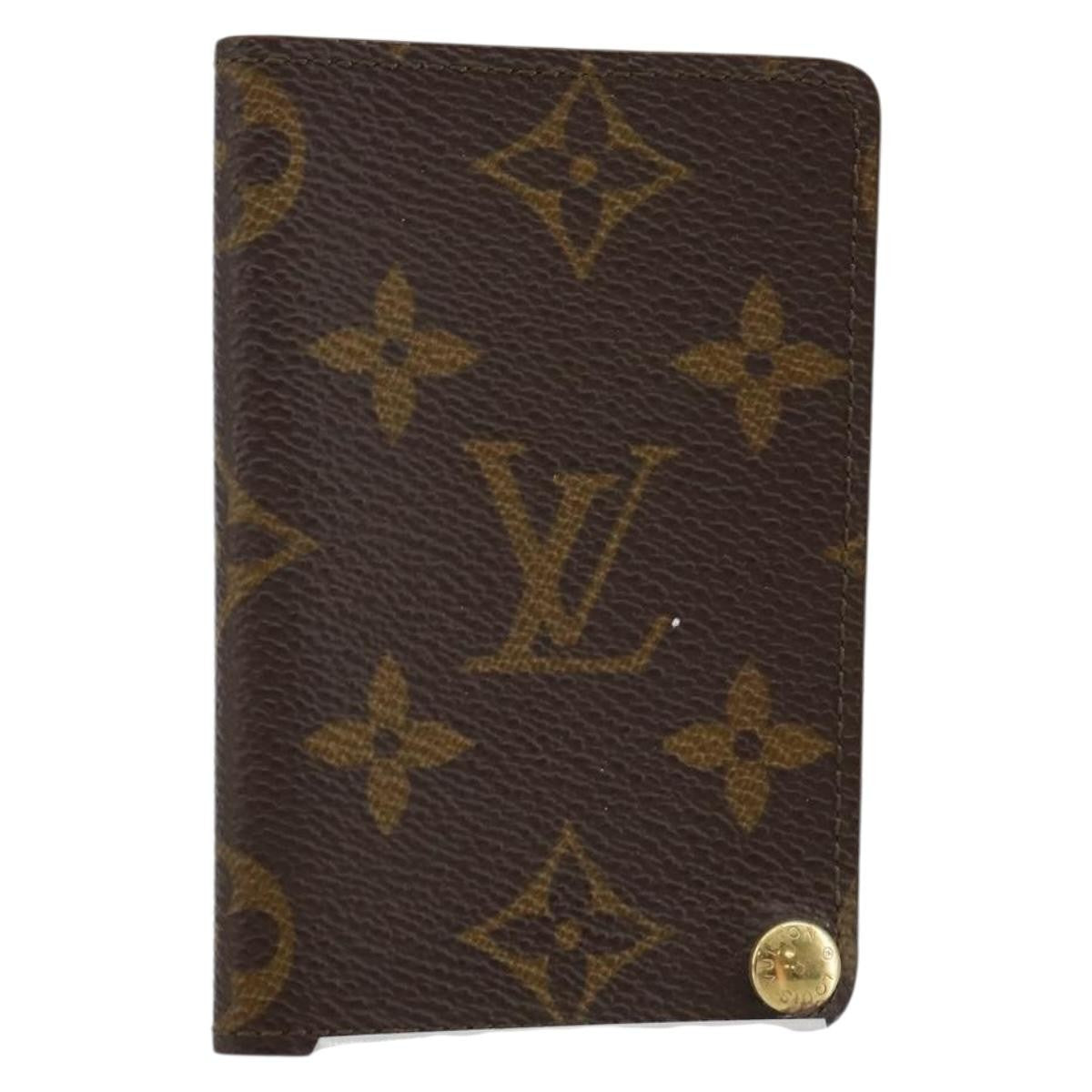 Louis Vuitton Porte Cartes Pression Card Case Monogram Canvas Brown Canvas Card Holders Accessory (Pre-Loved)