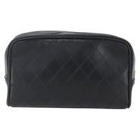 Chanel Vintage Toiletry Pouch Leather Black Patent_Leather Clutche & Pouche Bag (Authentic Pre-Loved)