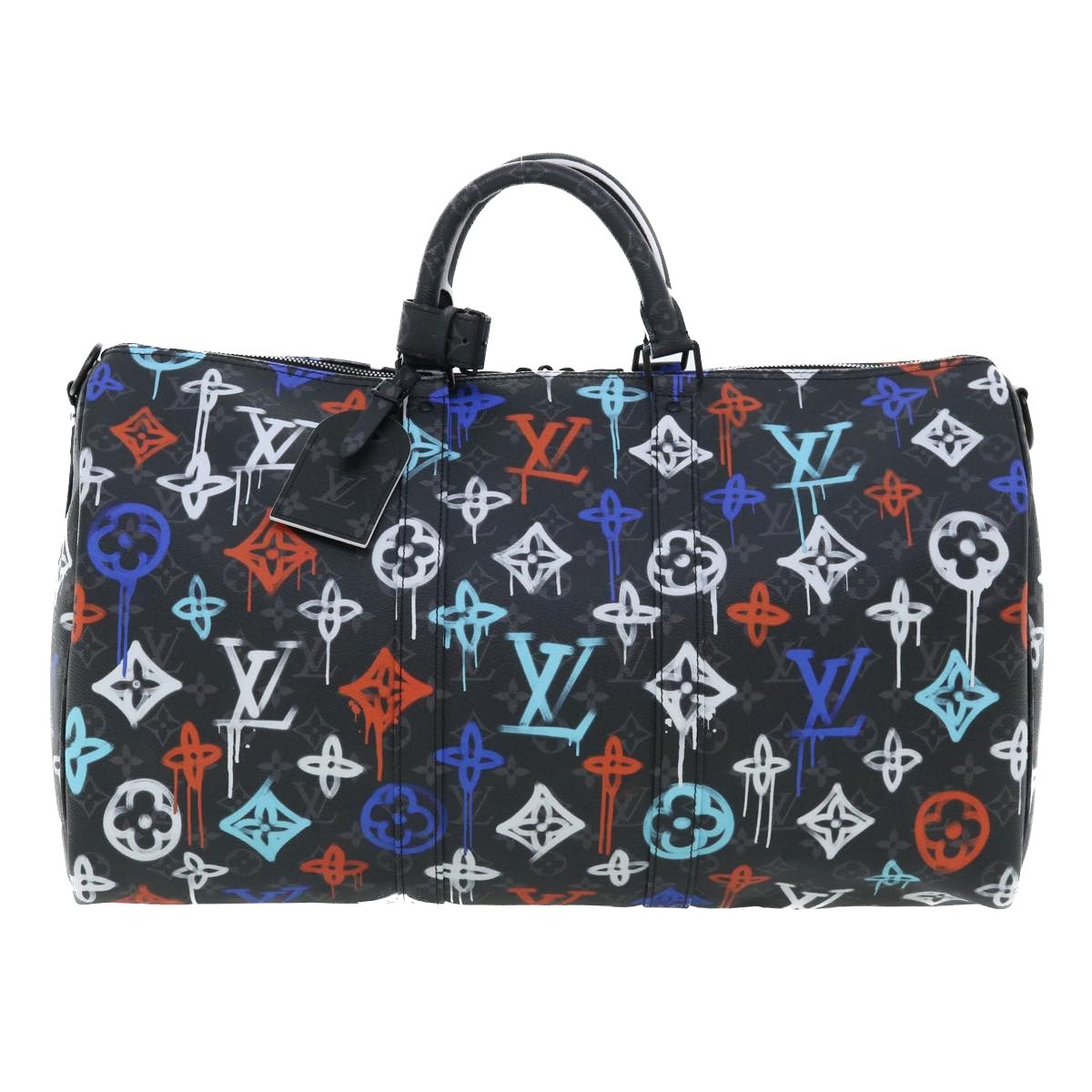 Louis Vuitton Keepall Bandouliere Bag Graffiti Monogram Eclipse Canvas Multicolour Canvas Bag (Authentic Pre-Loved)