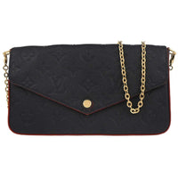 Louis Vuitton Felicie Pochette Monogram Empreinte Leather Navy Leather Clutche & Pouche Bag (Authentic Pre-Loved)