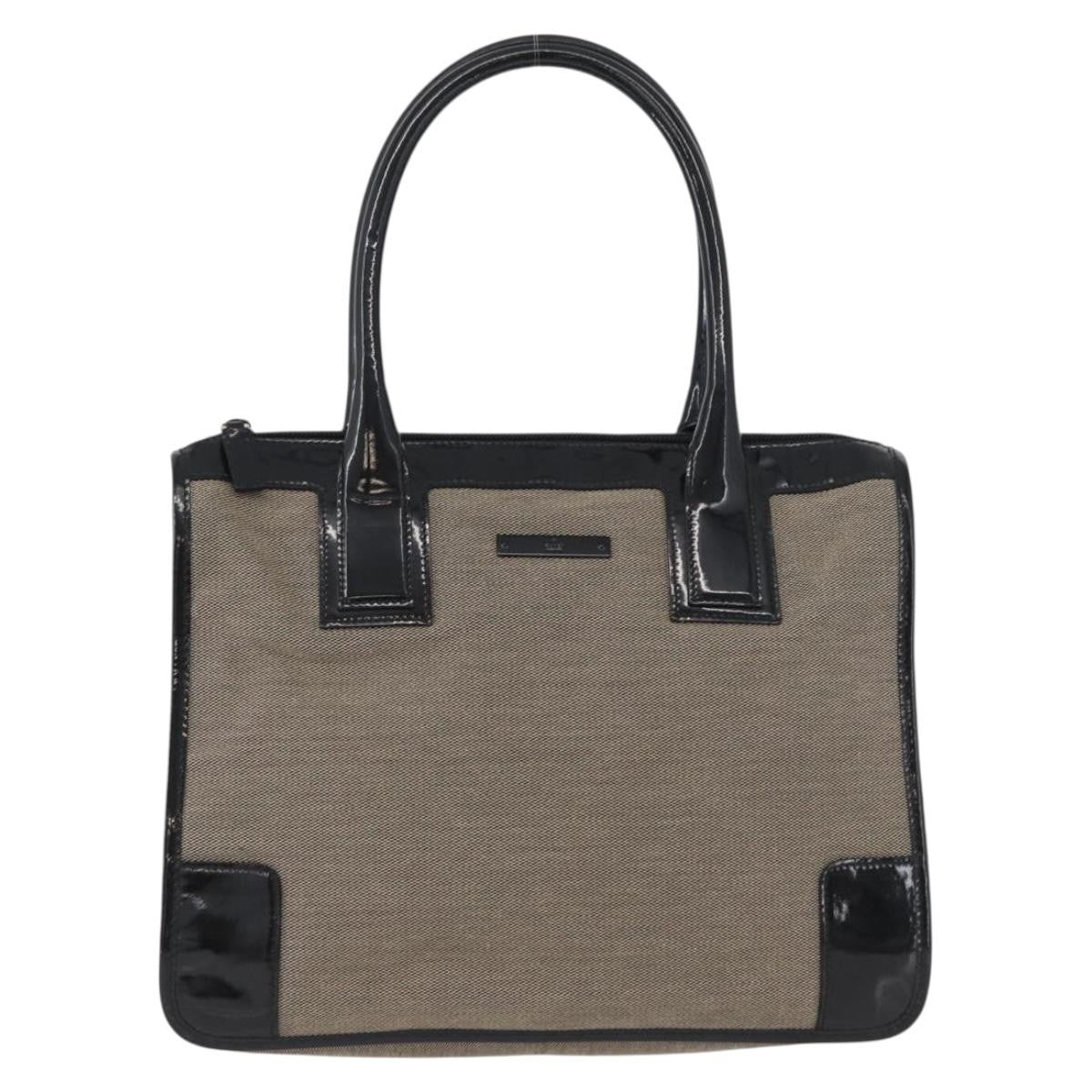 Gucci Vintage Tote Canvas Beige Canvas Tote Bag Bag (Authentic Pre-Loved)