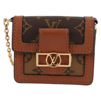Louis Vuitton Dauphine Shoulder Bag Reverse Monogram Canvas Brown Canvas Clutche & Pouche Bag (Authentic Pre-Loved)