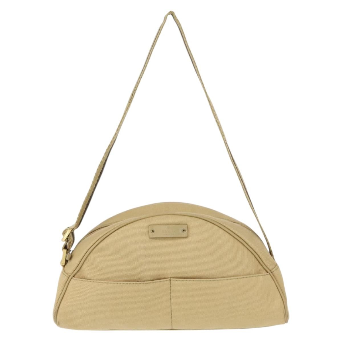 Gucci Vintage Shoulder Bag Canvas Beige Canvas Shoulder Bag Bag (Authentic Pre-Loved)