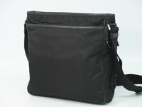 Prada Double Pocket Zip Messenger Tessuto Black Nylon Shoulder Bag Bag (Authentic Pre-Loved)