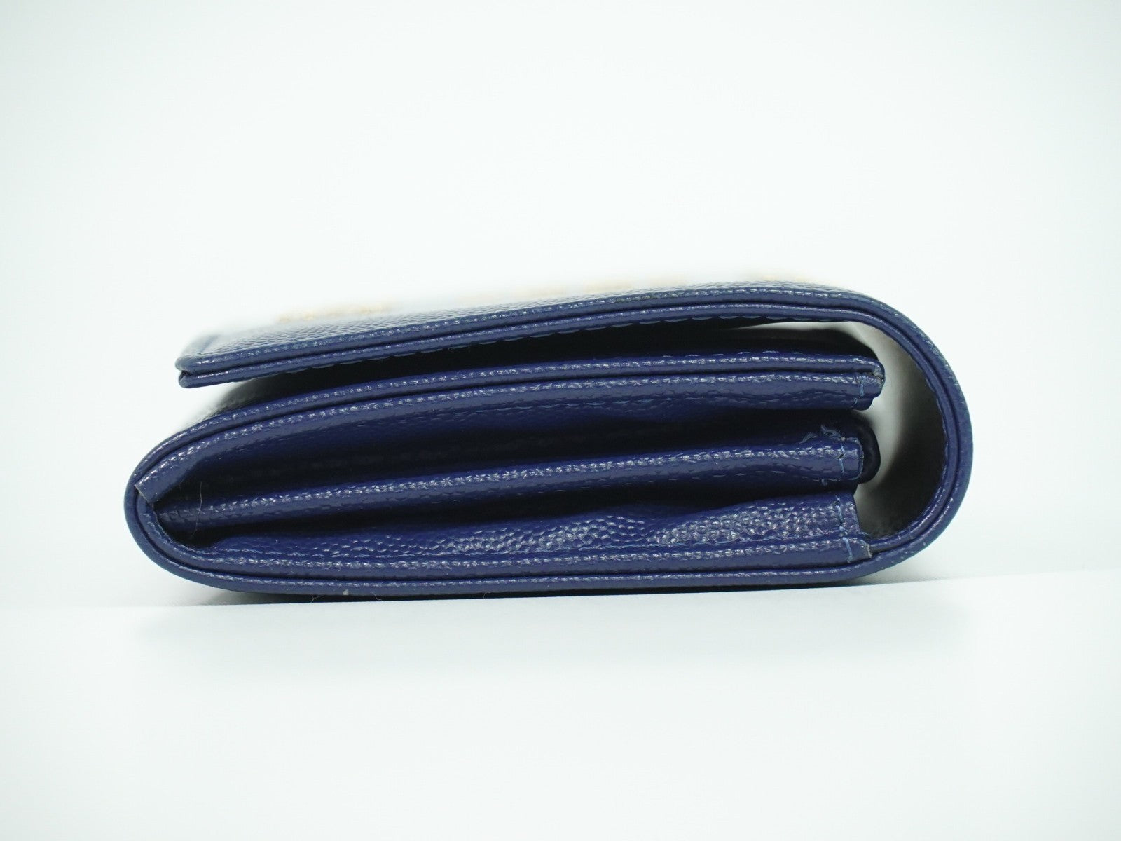 Chanel Deauville Flap Wallet Caviar Navy Leather Wallets Accessory (Authentic Pre-Loved)