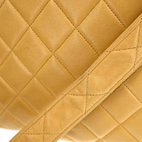 Chanel Vintage Cc Square Flap Shoulder Bag Quilted Lambskin Beige Leather Shoulder Bag Bag (Authentic Pre-Loved)