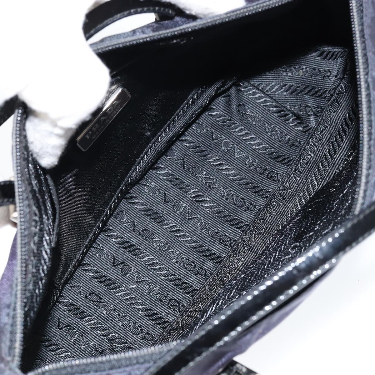 Prada Baguette Shoulder Bag Quilted Tessuto With Leather Purple Nylon Shoulder Bag Bag (Authentic Pre-Loved)