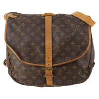Louis Vuitton Saumur Handbag Monogram Canvas Brown Canvas Shoulder Bag Bag (Pre-Loved)