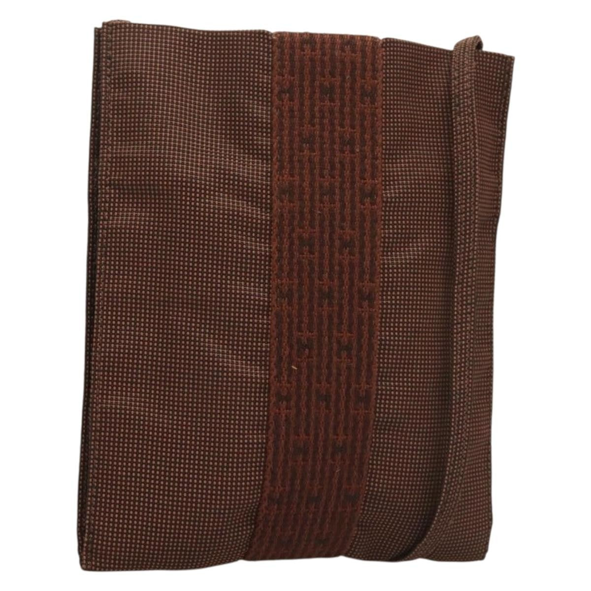 Hermes Hermes Herline Crossbody Canvas Brown Canvas Bag (Pre-Loved)