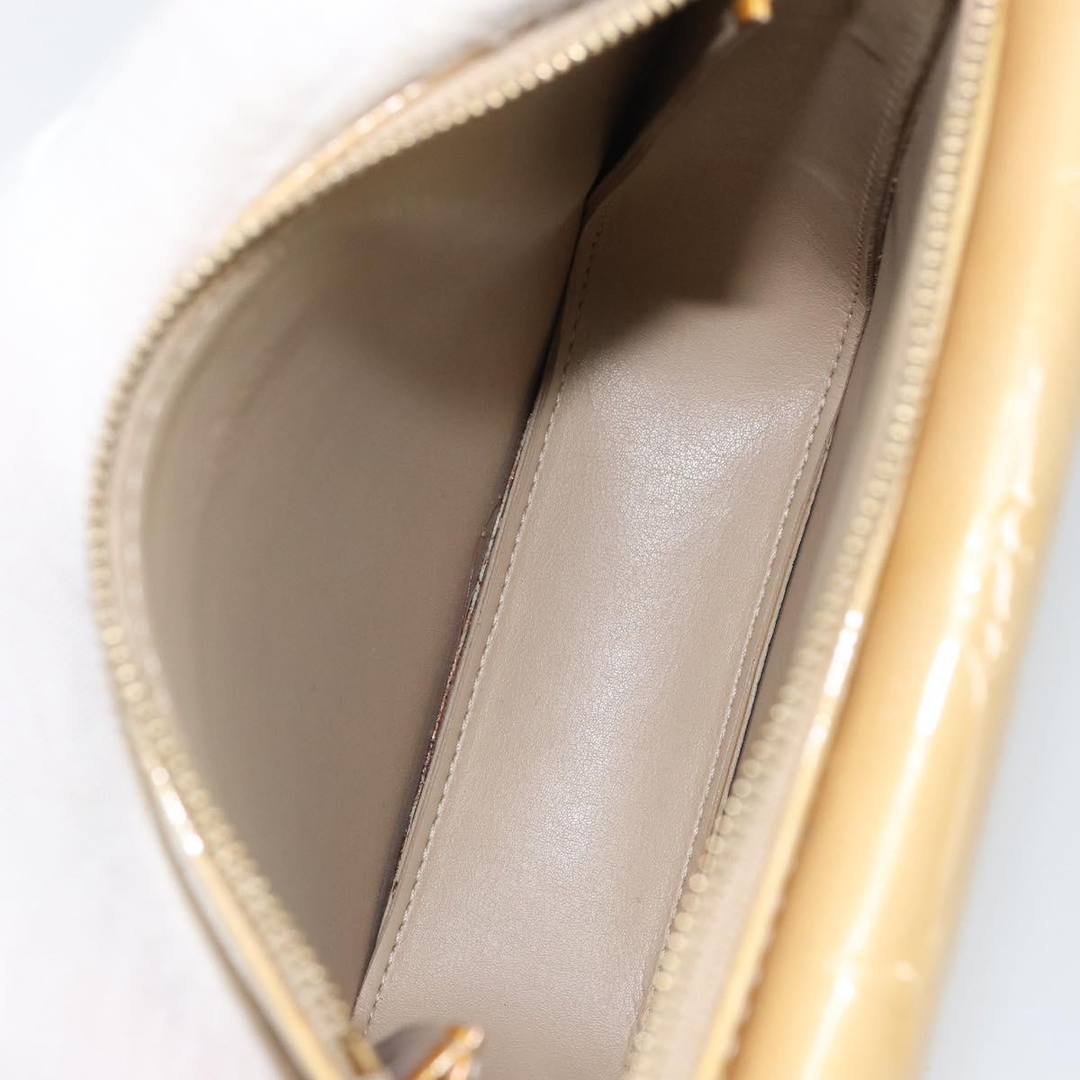 Louis Vuitton Mott Handbag Monogram Vernis Beige Patent_Leather Clutche & Pouche Bag (Pre-Loved)