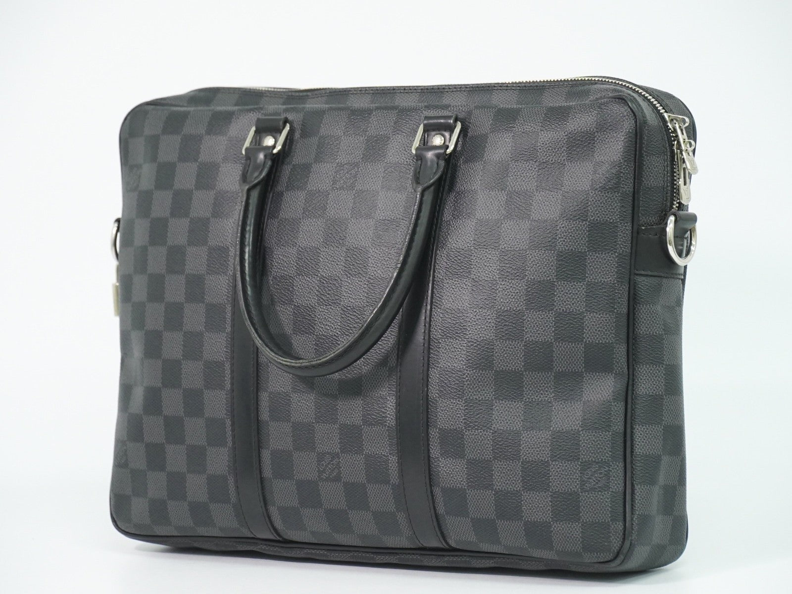 Louis Vuitton Louis Vuitton Porte-Documents Voyage Briefcase Damier Graphite Gray Canvas Briefcase Bag (Pre-Loved)
