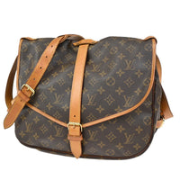Louis Vuitton Saumur Handbag Monogram Canvas Brown Canvas Shoulder Bag Bag (Authentic Pre-Loved)