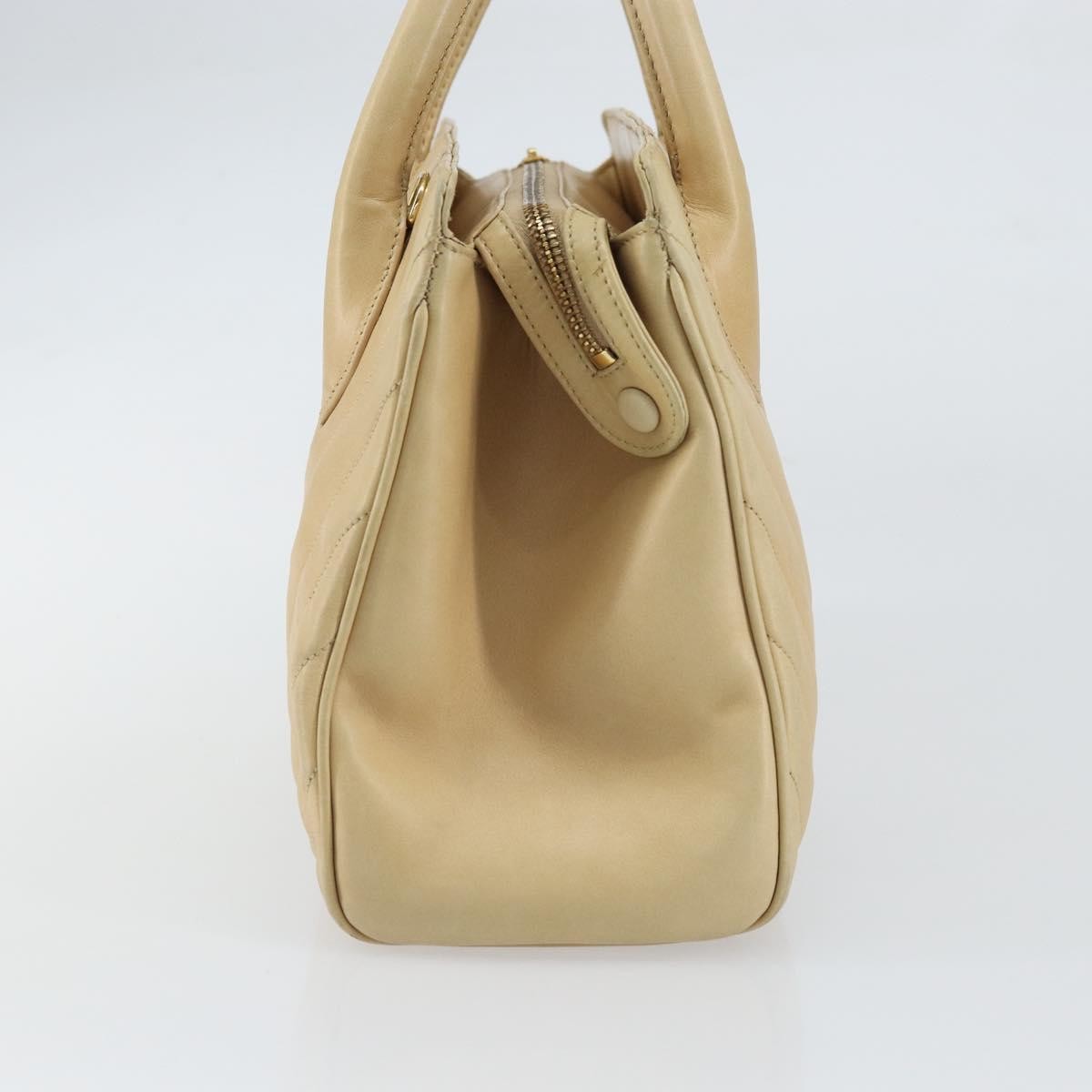 Chanel Vintage Convertible Tote Chevron Lambskin Beige Leather Tote Bag Bag (Authentic Pre-Loved)