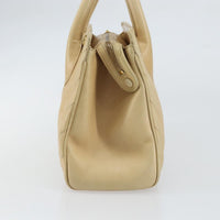Chanel Vintage Convertible Tote Chevron Lambskin Beige Leather Tote Bag Bag (Authentic Pre-Loved)