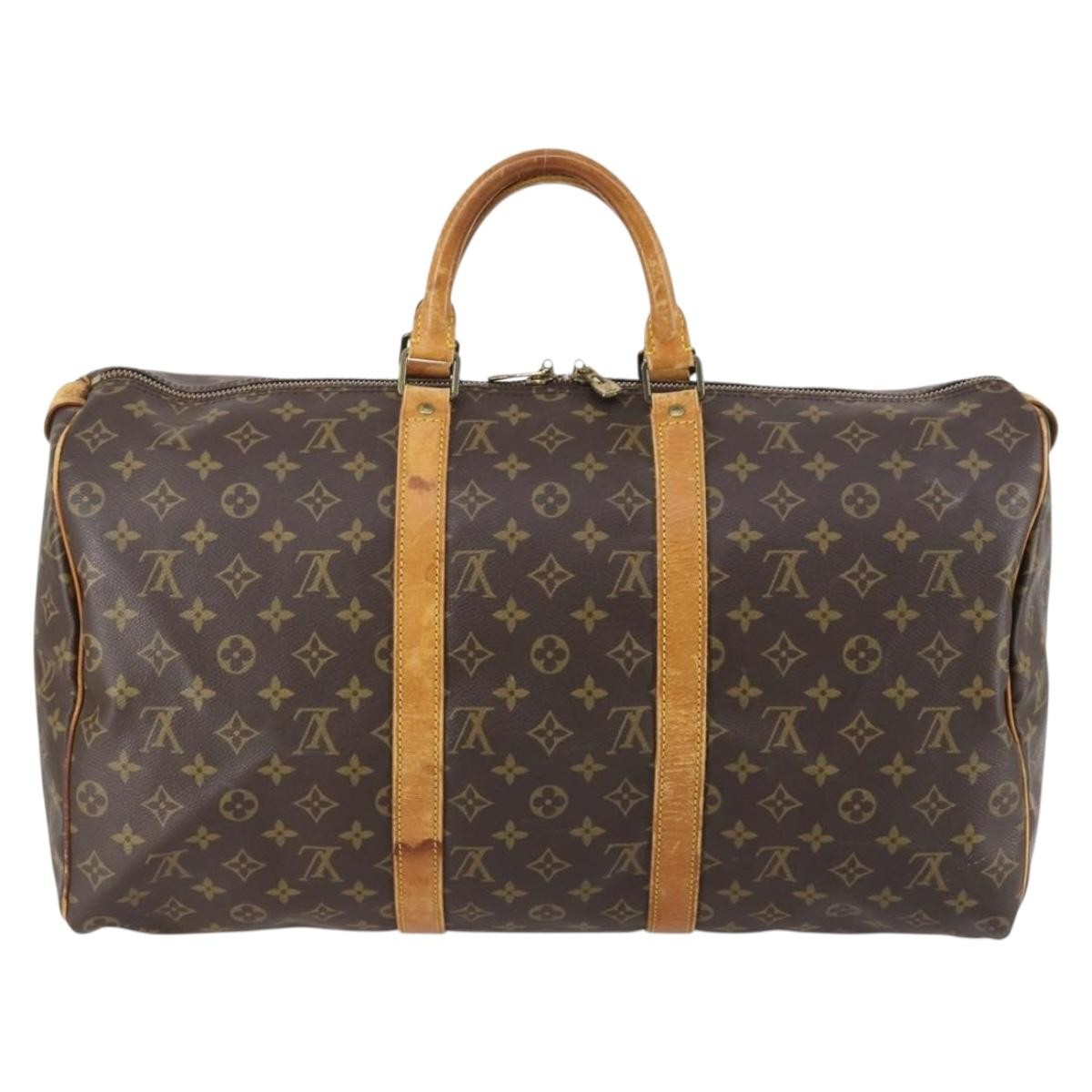 Louis Vuitton Keepall Bag Monogram Canvas Brown Canvas Travel Bag Bag (Pre-Loved)