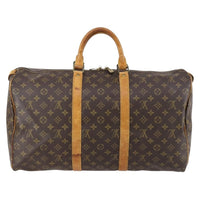 Louis Vuitton Keepall Bag Monogram Canvas Brown Canvas Travel Bag Bag (Pre-Loved)
