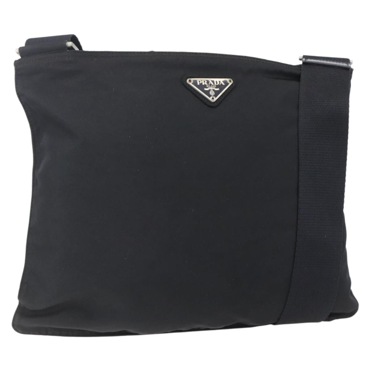 Prada Flat Messenger Bag Tessuto Black Nylon Shoulder Bag Bag (Pre-Loved)