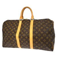 Louis Vuitton Keepall Bag Monogram Canvas Brown Canvas Travel Bag Bag (Authentic Pre-Loved)