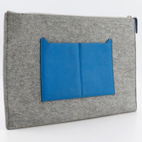 Hermes Toodoo Pouch Epsom And Wool Blue Wool Clutche & Pouche Bag (Pre-Loved)