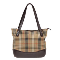 Burberry Burberry Nova Check Tote Canvas Check Pattern Beige Canvas Tote Bag Bag (Pre-Loved)