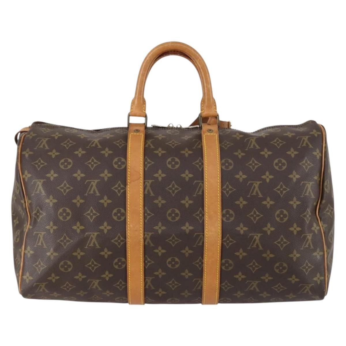 Louis Vuitton Keepall Bag Monogram Canvas Brown Canvas Travel Bag Bag (Pre-Loved)