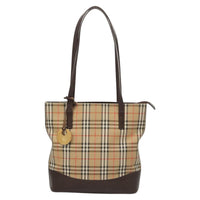 Burberry Nova Check Shoulder Bag Canvas And Leather Beige Canvas Shoulder Bag Bag (Authentic Pre-Loved)