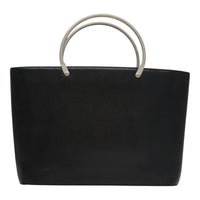 Chanel Vintage Tote Leather Black Leather Tote Bag Bag (Authentic Pre-Loved)
