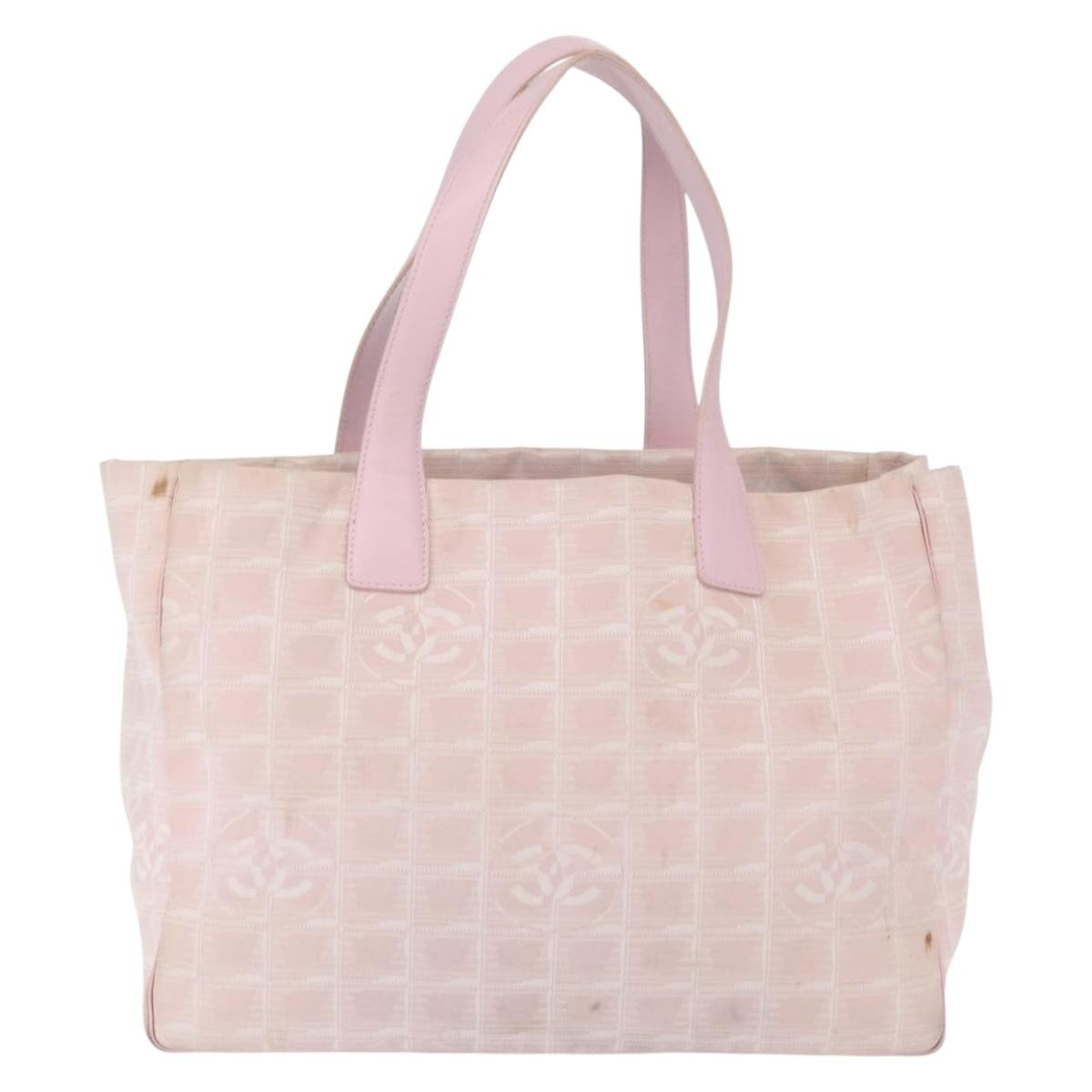 Chanel Chanel Travel Line Tote Nylon Pink Nylon Tote Bag Bag (Pre-Loved)