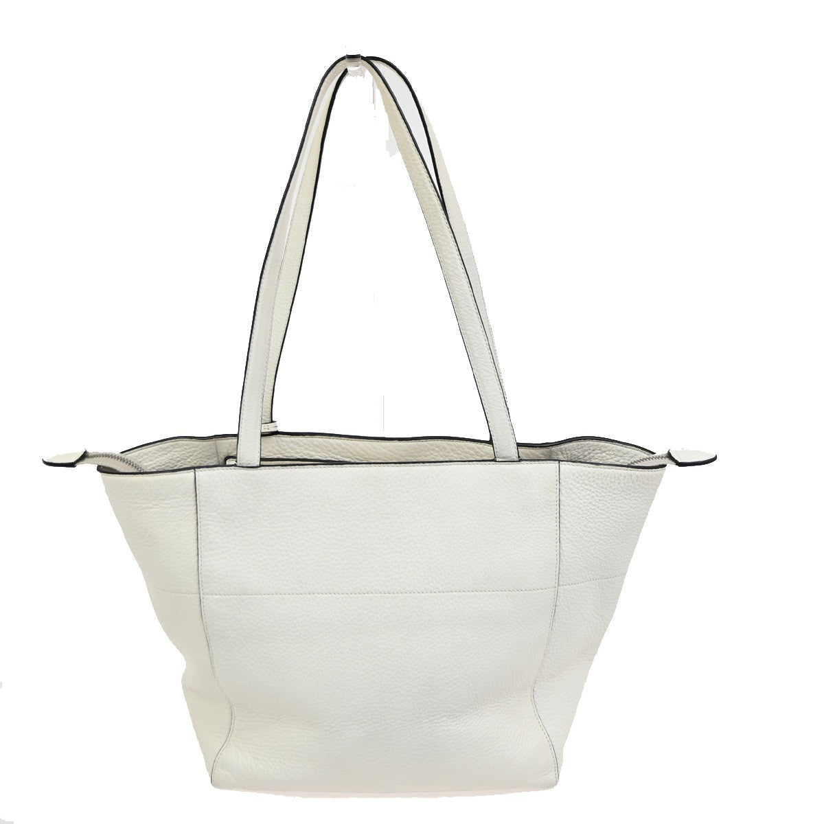 Prada Vintage Tote Leather White Leather Tote Bag Bag (Authentic Pre-Loved)