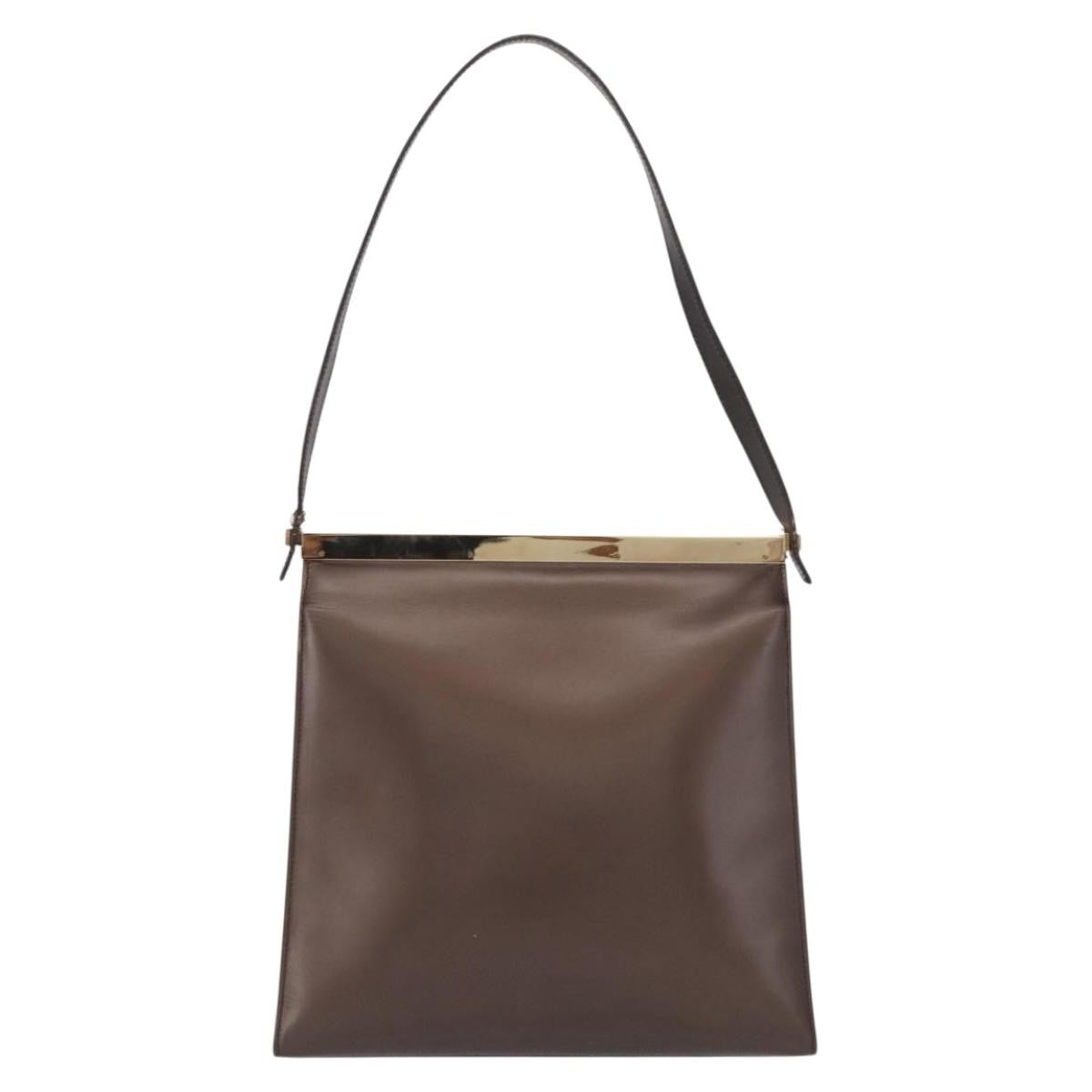 Gucci Vintage Shoulder Bag Leather Brown Leather Shoulder Bag Bag (Pre-Loved)