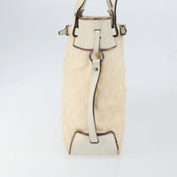 Gucci Belted Bucket Tote Gg Canvas With Leather Beige Canvas Tote Bag Bag (Pre-Loved)