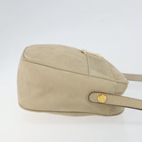 Salvatore Ferragamo Vala Shoulder Bag Suede Beige Suede Shoulder Bag Bag (Pre-Loved)