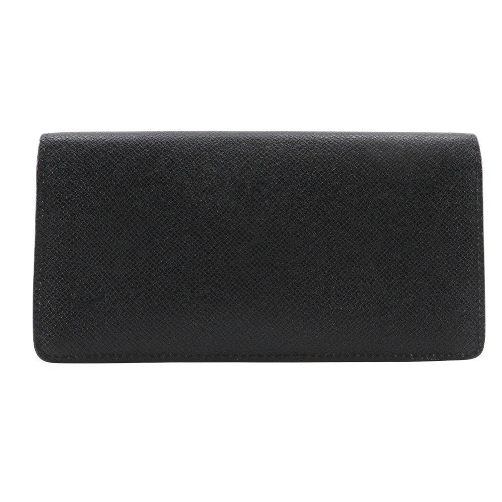 Louis Vuitton Brazza Long Bifold Wallet Taiga Leather Black Leather Wallets Accessory (Authentic Pre-Loved)