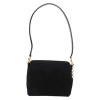 Salvatore Ferragamo Gancini Shoulder Bag Suede Black Suede Shoulder Bag Bag (Authentic Pre-Loved)