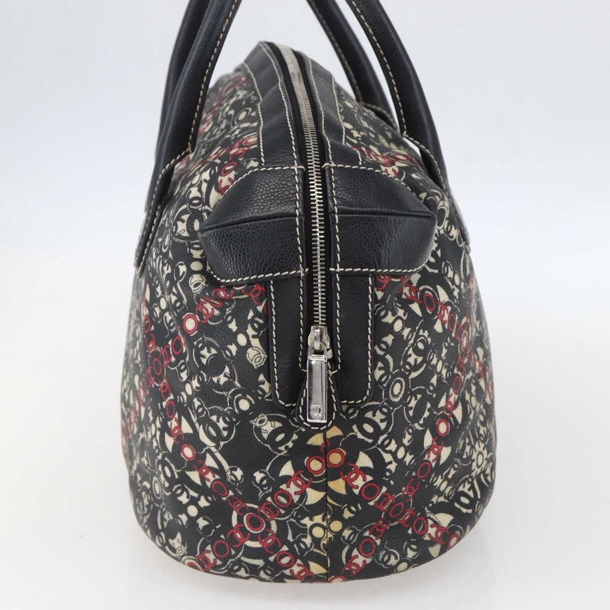 Chanel Optic Coco Bowler Bag Printed Coated Canvas With Caviar Black Pvc Travel Bag Bag (Authentic Pre-Loved)
