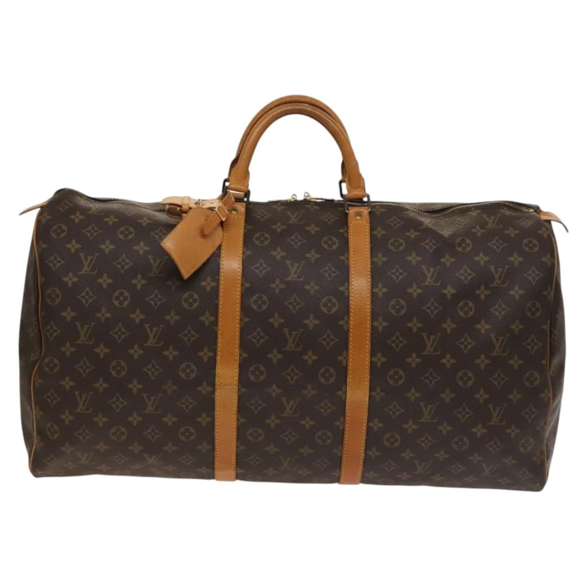 Louis Vuitton Keepall Bag Monogram Canvas Brown Canvas Travel Bag Bag (Authentic Pre-Loved)
