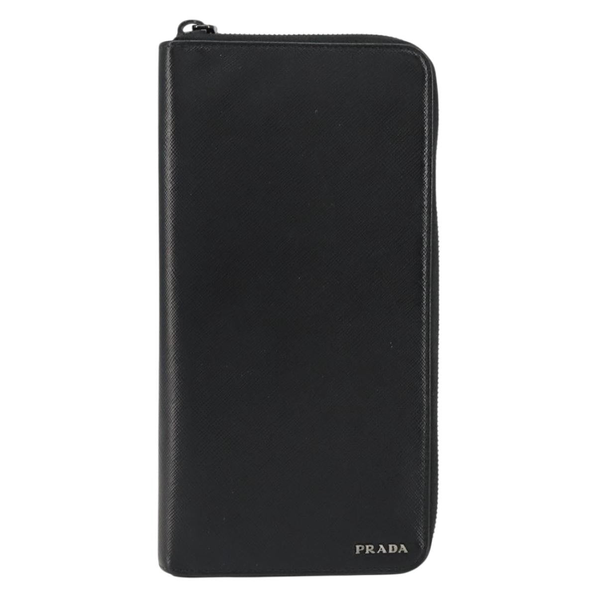 Prada Prada Saffiano Wallet Leather Black Leather Wallets Accessory (Pre-Loved)